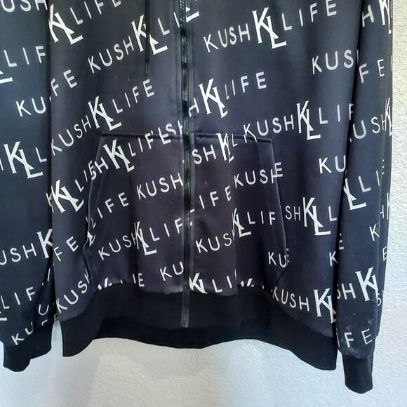 Kush Life Black Zip Hoodie Size L - Picture 5 of 11